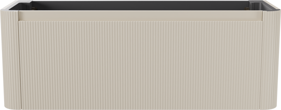 Storke Soft meuble sous-lavabo suspendu 140 x 46 cm Sand mat 2 tiroirs Nervure sym. vert.
