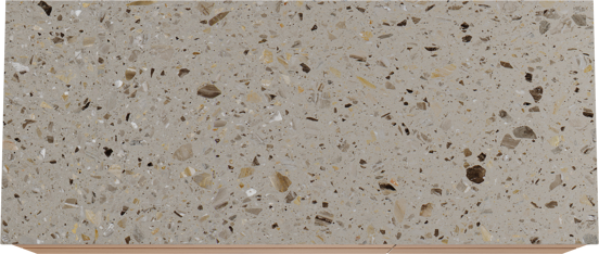 Balmani Mitra meuble salle de bains suspendu 135 x 55 cm teck avec Stretto tablette simple ou double en terrazzo greige terrazzo