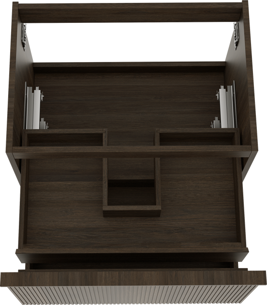 Balmani Forma zwevende wastafelonderkast 75 x 55 cm gerookt eiken 2 lades vert. sym. groef