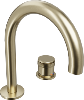Blaufoss Pavilion Curve Waschbecken Armatur: Brushed Champagne Gold