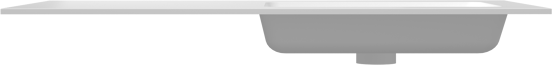 Storke Mata asymmetrisch rechtse wastafel matte solid surface 110 x 52 cm combinatie kast 45 cm