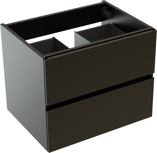 Storke Edge zwevende wastafelonderkast 60 x 46 cm mat zwart 2 lades