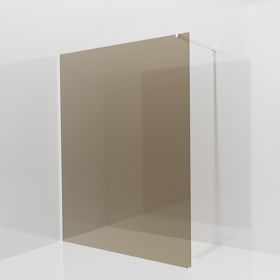 Balmani Modular inloopdouche: 160 x 200 cm, Brons glas met coating, Mat witte profielen