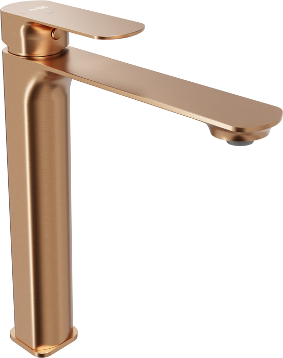Blaufoss Bodan verhoogde wastafelkraan brushed rosegold