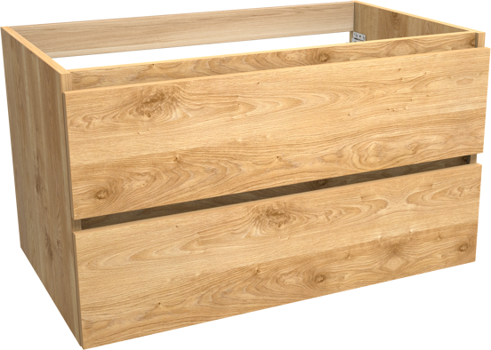 Balmani Lucida meuble sous-lavabo suspendu 90 x 55 cm chêne brut 2 tiroirs