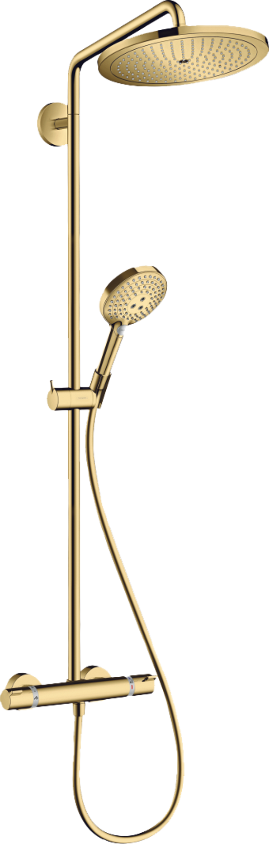 Hansgrohe Croma Select S280 thermostatische kraan regendoucheset glanzend goud
