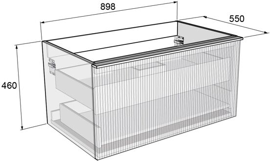 Balmani Forma meuble sous-vasque suspendu 90 x 55 cm chêne noir 2 tiroirs