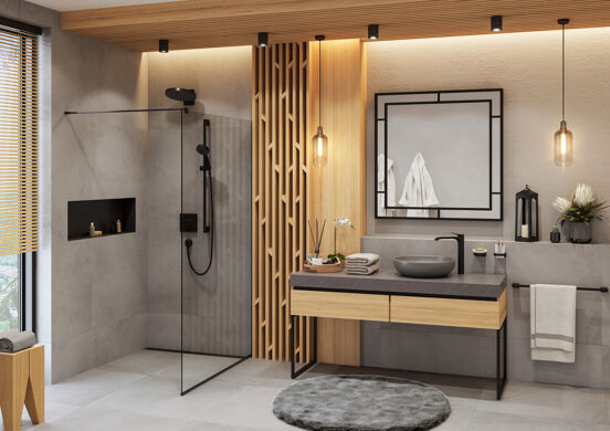 Hansgrohe XtraStoris Einbaunischen beton dunkelgrau