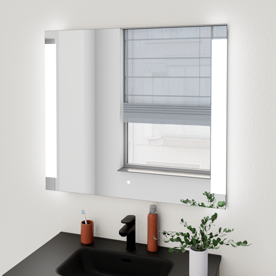 Linie Lunar miroir rectangulaire lumineux 90 x 80 cm