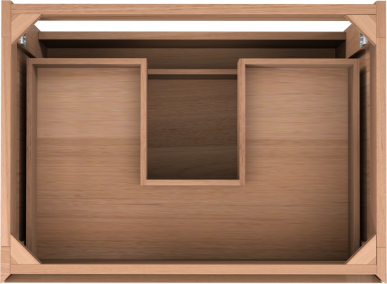 Balmani Mitra zwevende wastafelonderkast 75 x 55 cm teak 2 lades