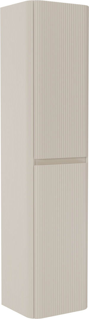 Storke Soft zwevende badkamerkast 40 x 35 x 170 cm Sand mat vert. sym. Groef