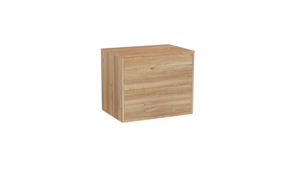 Storke Seda hängendes Möbelstück Set: 75 x 52 cm, Rohe Eiche, mit Panton Einzel Waschtischplatte, Melamin Rohe Eiche