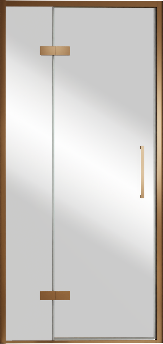 Balmani Senses Design douche draaideur links 100 cm x 210 cm Reflex spiegelglas, Brushed Rosegold profielen