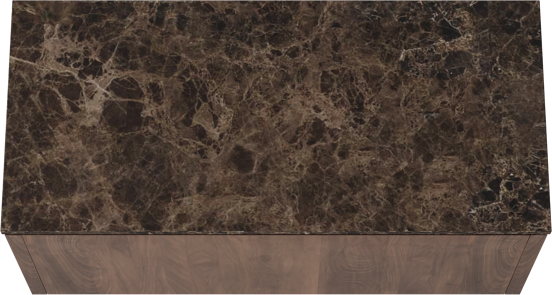 Balmani Eclips hängendes Möbelstück Set: 120 x 55 cm, Amerikanischer Nussbaum, mit Stretto Einzel- oder Doppel Waschtischplatte Marmor Dark Emperador