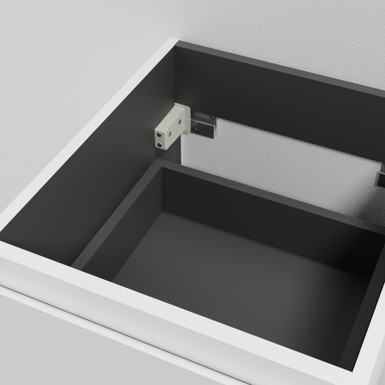 Linie Lado meuble sous-vasque suspendu 40 x 46 cm blanc mat 2 tiroirs