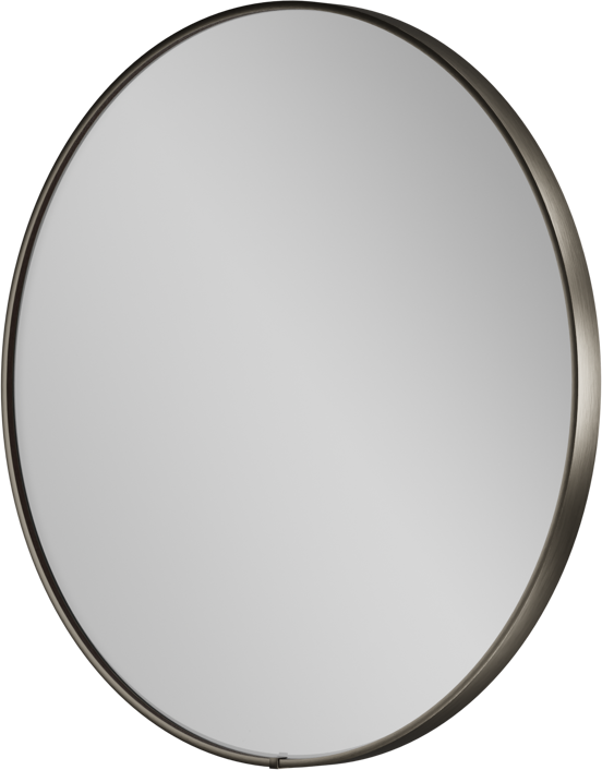 Balmani Secret rond badkamerspiegel Brushed Gunmetal Ø 60 cm met spiegelverlichting en anti-damp
