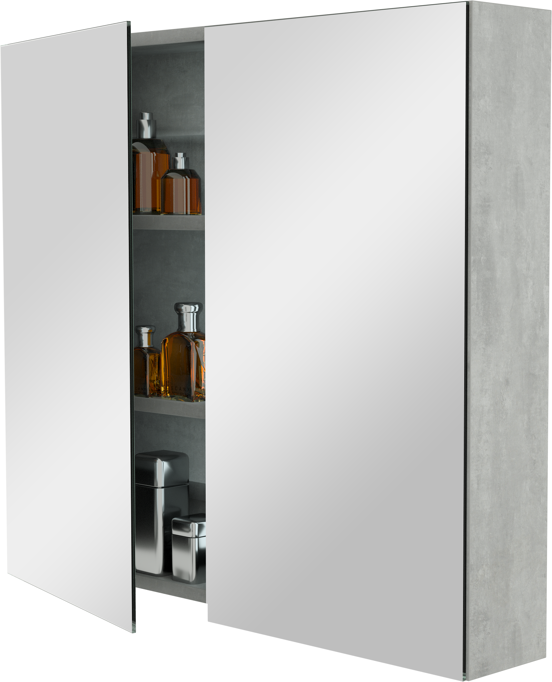 Storke Reflecta Spiegelschrank Bad: 85 x 75 cm, Beton dunkelgrau