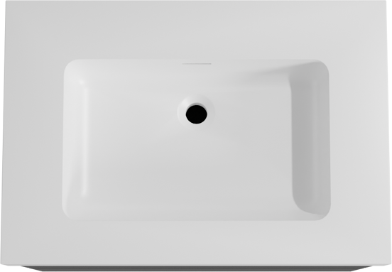 Storke Edge zwevend badmeubel 75 x 52 cm mat zwart met Mata High enkele wastafel in solid surface mat wit