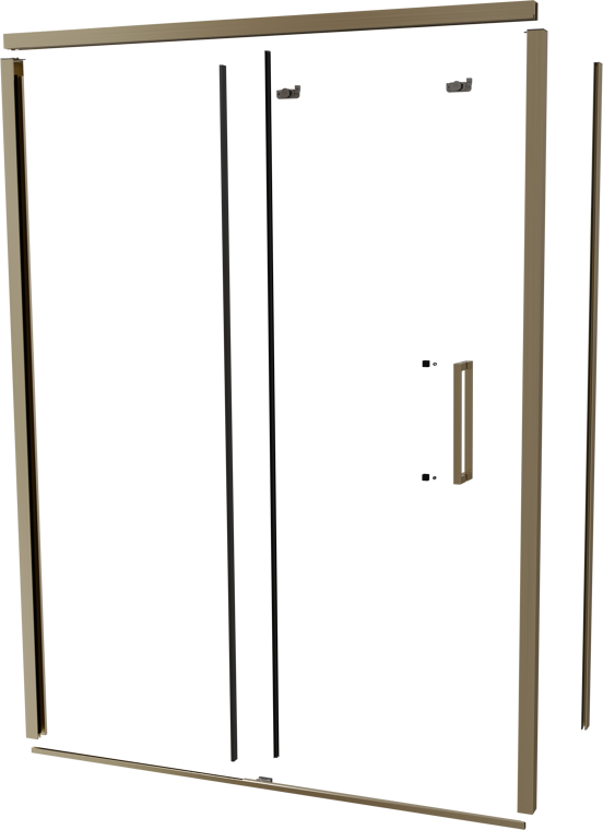 Balmani Senses Design 160 cm links douchecabine met schuifdeur profielenset brushed champagne gold