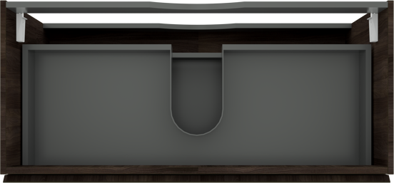 Linie Lado zwevende wastafelonderkast 100 x 46 cm donkere notenhout 2 lades