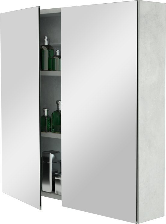 Storke Reflecta Spiegelschrank 75 x 75 cm Beton silbergrau