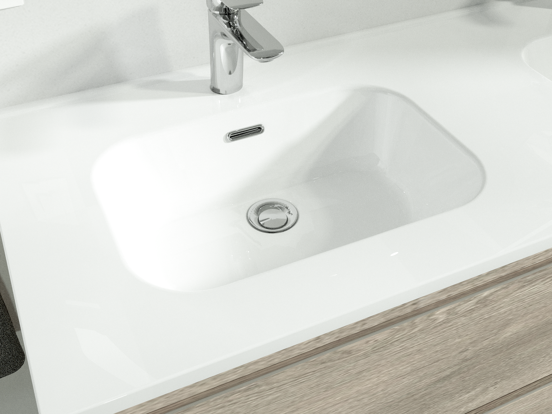 Linie Baro plan simple porcelaine blanc brllant 60 x 46 cm
