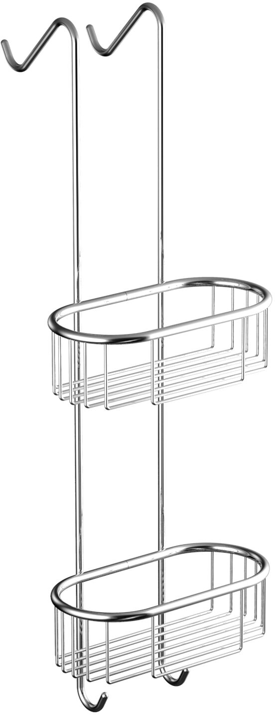 Blaufoss Kiley porte-savon double avec crochets pour paroi de douche chrome
