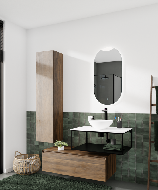 Storke Edge Modulo meuble sous-vasque suspendu 105 x 48 cm noyer 1 tiroir