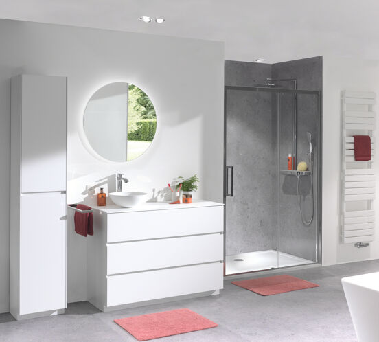 Storke Edge staande wastafelonderkast 120 x 46 cm mat wit 3 lades 2 sifonuitsparingen