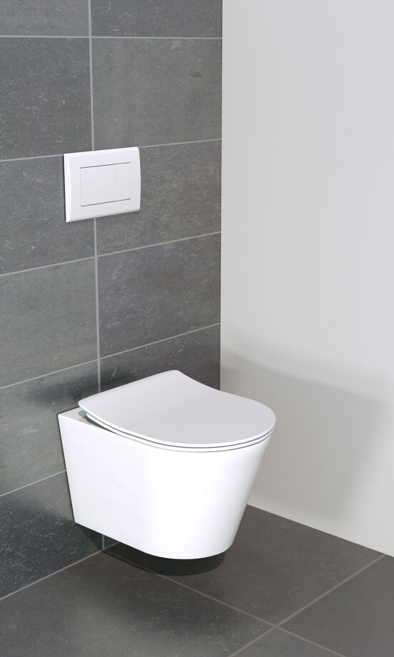 Luca Varess Spirello hangend toilet mat wit randloos