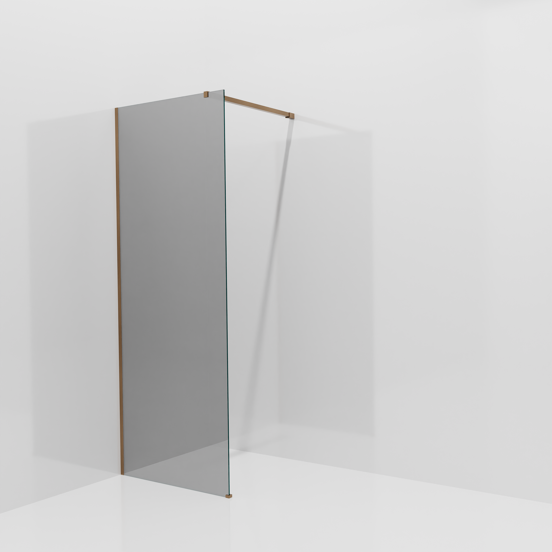 Balmani Modular inloopdouche: 80 x 200 cm, Reflex spiegelglas met coating, Brushed Rosegold profielen