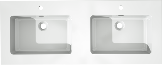Storke Diva double vasque marbre composite brillant 130 x 52 cm