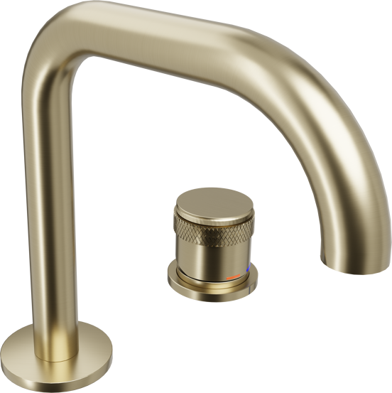 Blaufoss Pavilion Flat standaard wastafelkraan Brushed Champagne Gold