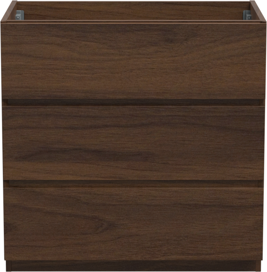 Storke Edge staande wastafelonderkast 85 x 52 cm notelaar 3 lades