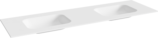 Balmani Tablo Arcato Doppelwaschtisch, Solid Surface matt, 180 x 55 cm, inklusive Ablaufventil