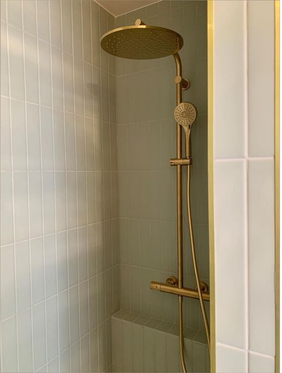 Blaufoss Round 300 colonne de douche de pluie mitigeur thermostatique Brushed Gold
