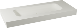 Balmani Arcato Einzelwaschtisch für 2 Armaturenlöcher, Solid Surface matt, 135 x 55 cm, Ablaufventil nicht inklusive
