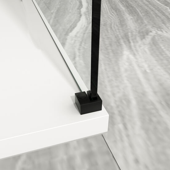 Balmani Modular inloopdouche 160 x 200 cm helder glas mat zwart profiel