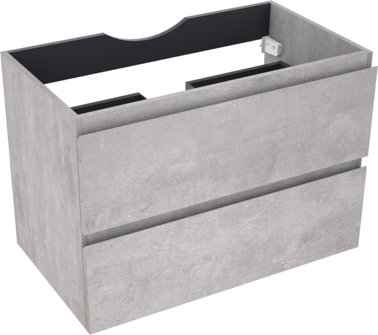 Linie Lado meuble sous-vasque suspendu 80 x 46 cm béton gris foncé 2 tiroirs