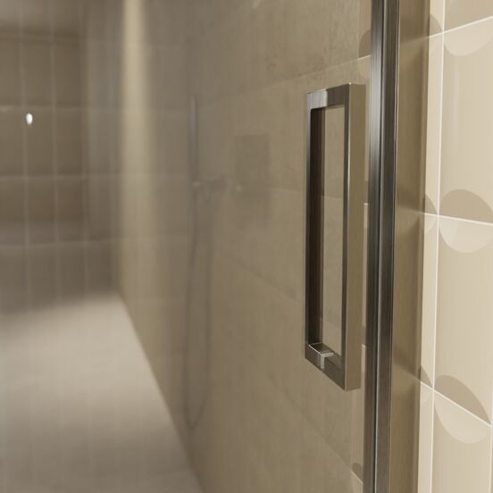 Balmani Senses Design douche schuifdeur links 120 cm x 210 cm Reflex spiegelglas, Brushed GunMetal profielen