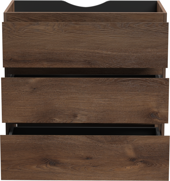 Linie Lado staande wastafelonderkast 80 x 46 cm bruine eik 3 lades