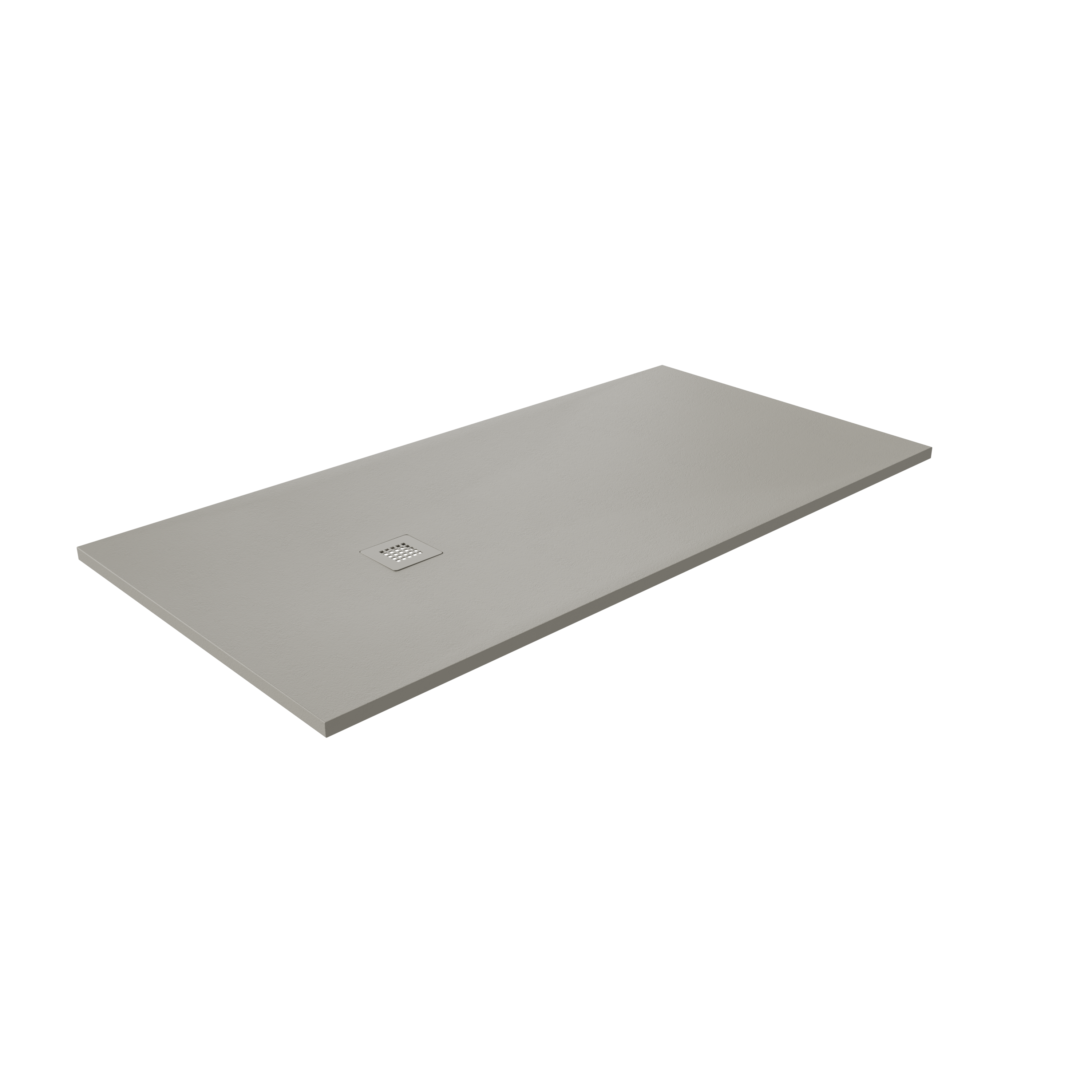 Luca Varess Classy douchebak 180 x 90 cm composietmarmer mat lichtgrijs rock structuur