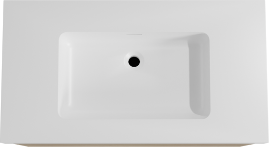 Storke Edge zwevend badkamermeubel 95 x 52 cm ruwe eik met Mata High enkele wastafel in solid surface mat wit