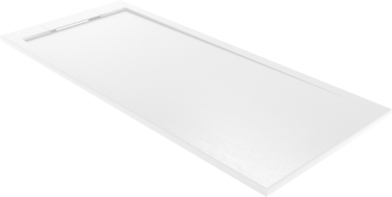 Balmani Indus douchebak 160 x 70 cm composietmarmer mat wit leisteenstructuur