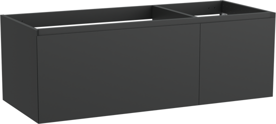 Balmani Idra meuble sous-lavabo suspendu 135 x 55 cm asymétrique gauche noir mat 4 tiroirs