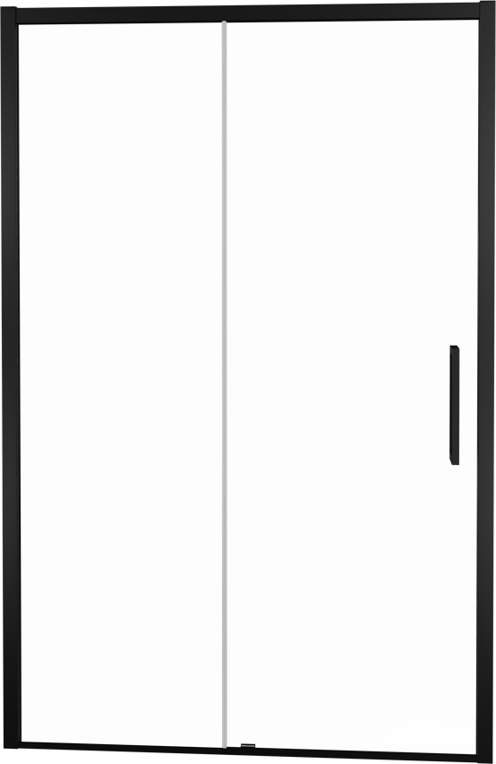Balmani Senses Design porte coulissante réversible 180 cm x 210 cm verre transparent, Profil noir