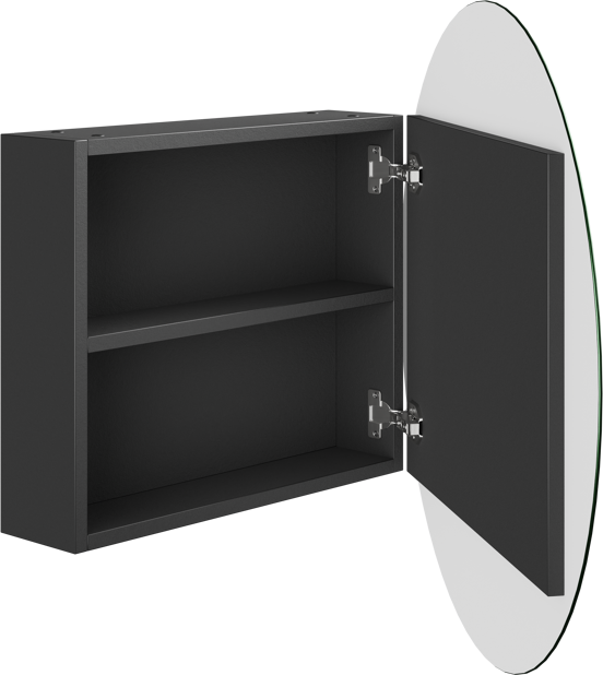 Storke rond spiegelkast 75 x 75 cm mat zwart