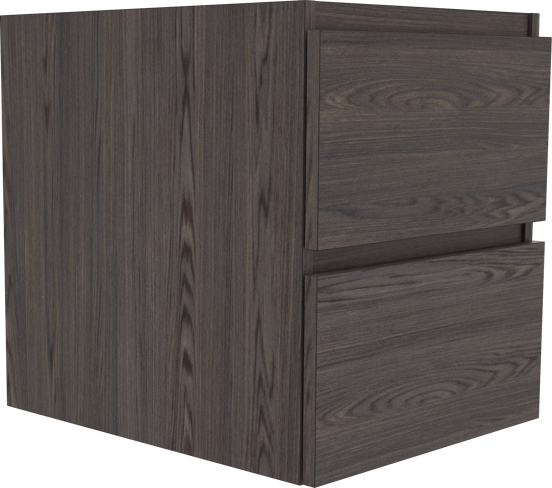 Balmani Lucida meuble sous-lavabo suspendu 45 x 55 cm chêne fumé 2 tiroirs