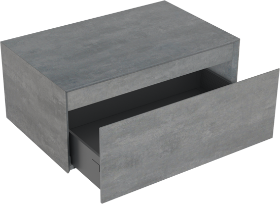 Storke Edge Modulo zwevende wastafelonderkast 75 x 48 cm beton donkergrijs 1 lade