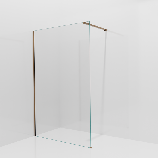Balmani Modular inloopdouche: 130 x 200 cm, Helder glas met coating, Brushed Rosegold profielen